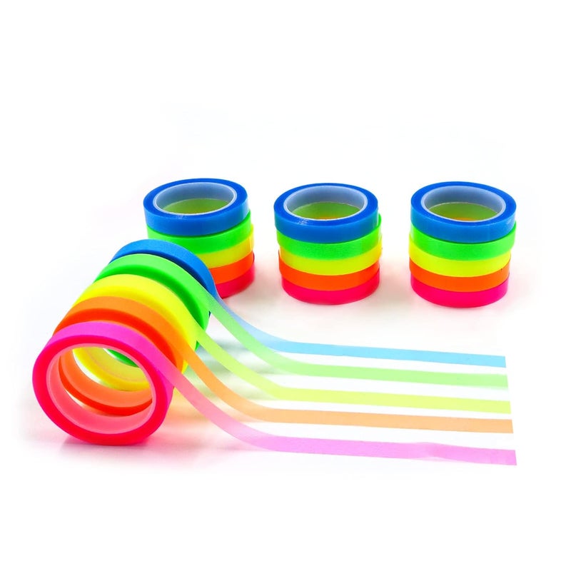 Modixun 20 Rolls Transparent Writable Highlighter Tape, Removable Sticky Notes, 5 Bright Colors Book Tabs, 0.24in16.4ft - Image 1